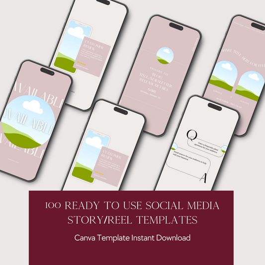 100 Ready to Use Social Media STORY SIZE/REEL | CANVA Templates