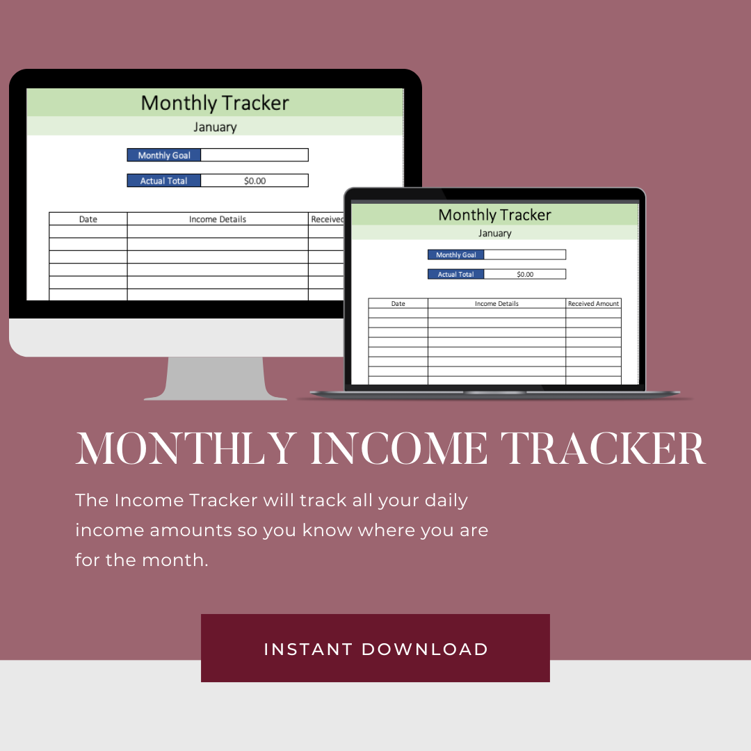 Monthly Income Tracker | DIGITAL DOWNLOAD