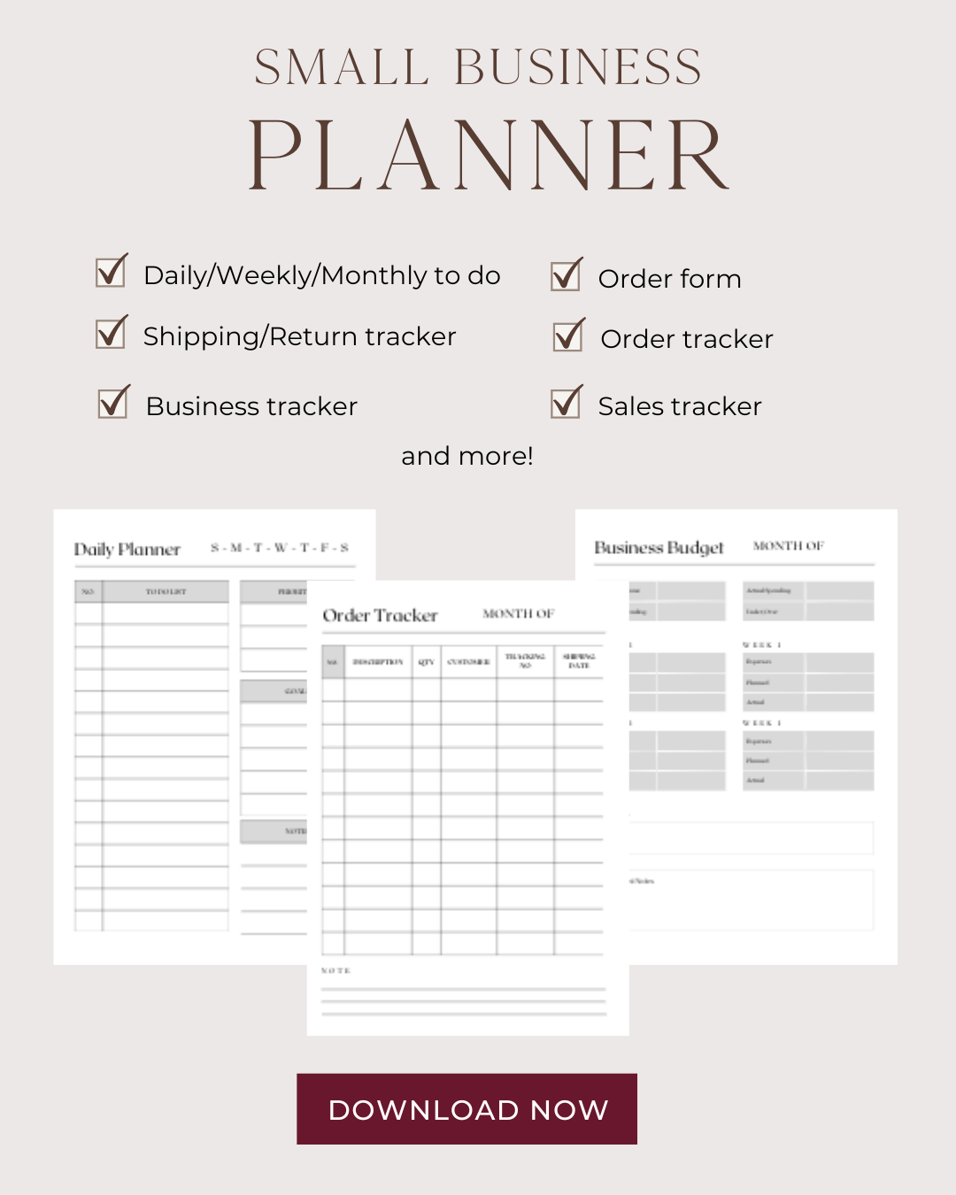 Small Business Planner | Printable