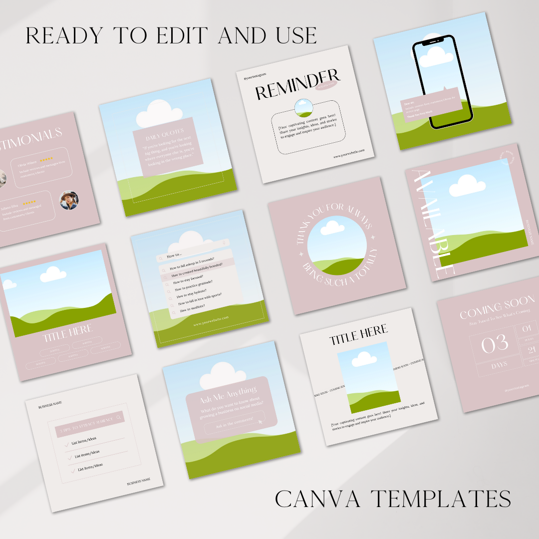 100 Ready to Use Social Media POSTS | CANVA Templates